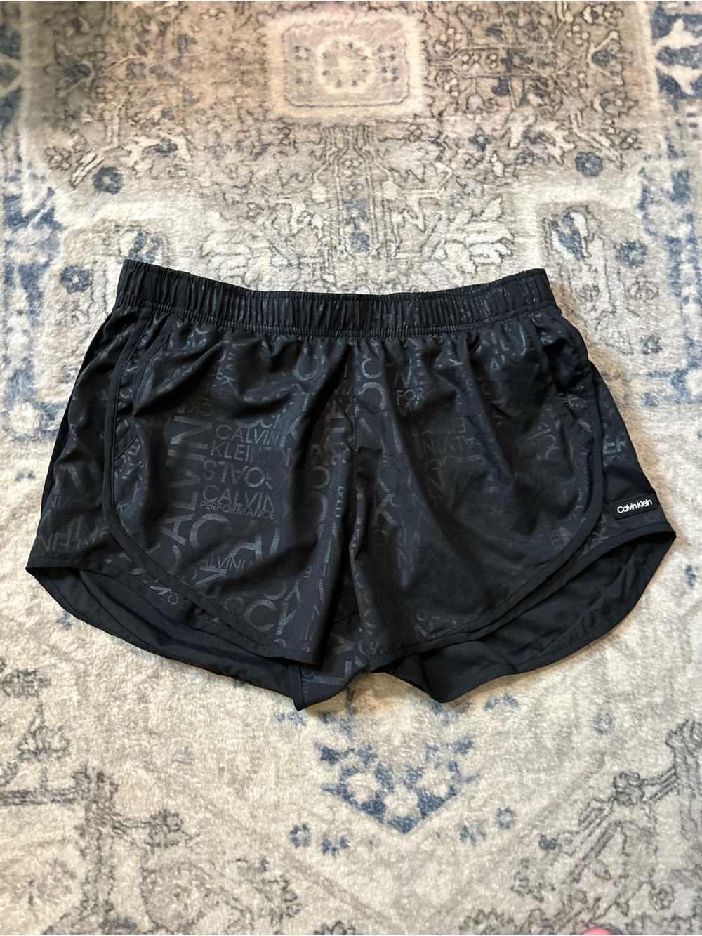 Calvin Klein Black Logo-Print Athletic Shorts